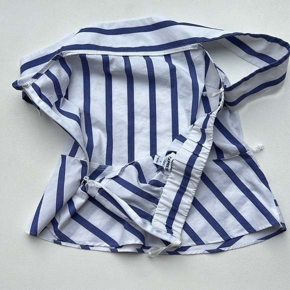 Express Off Shoulder Striped Peplum Top 2 petite - Picture 10 of 10